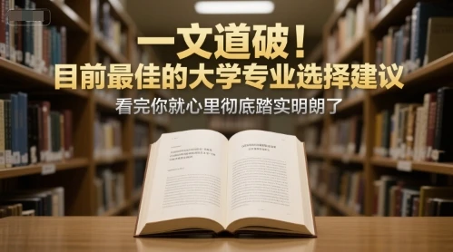 【精】付费文章:一文道破!目前最佳的大学专业选择建议,看完你就心里彻底踏实明朗了-离锋创库