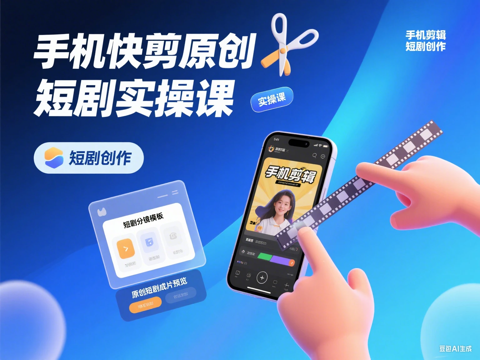 手机快剪原创短剧实操课-离锋创库