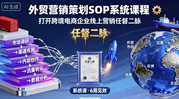 【精】外贸营销策划SOP系统课程,打开跨境电商企业线上营销任督二脉-离锋创库