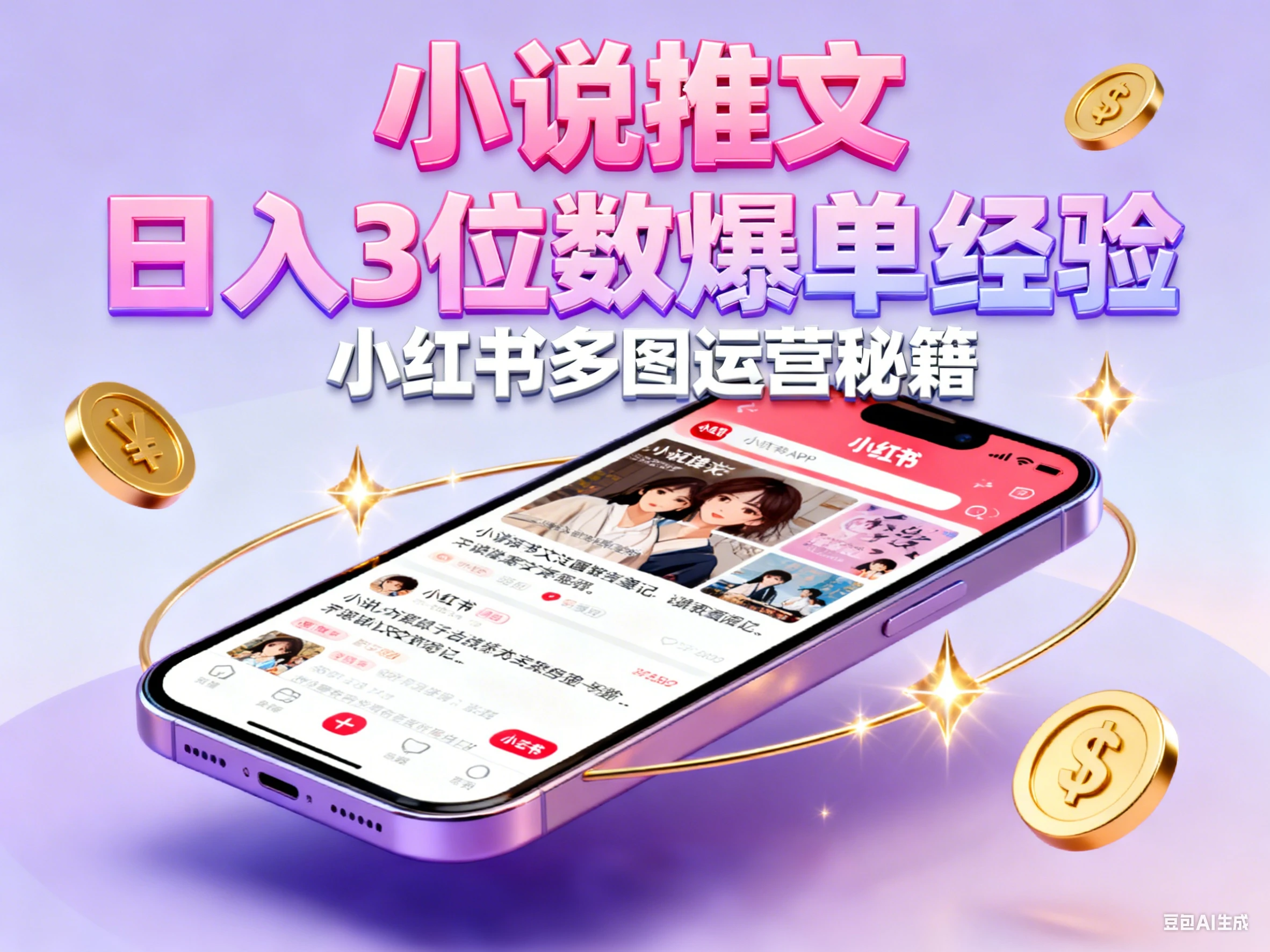 小说推文 小红书多图每天稳定3位数收益爆单大佬经验分享-离锋创库