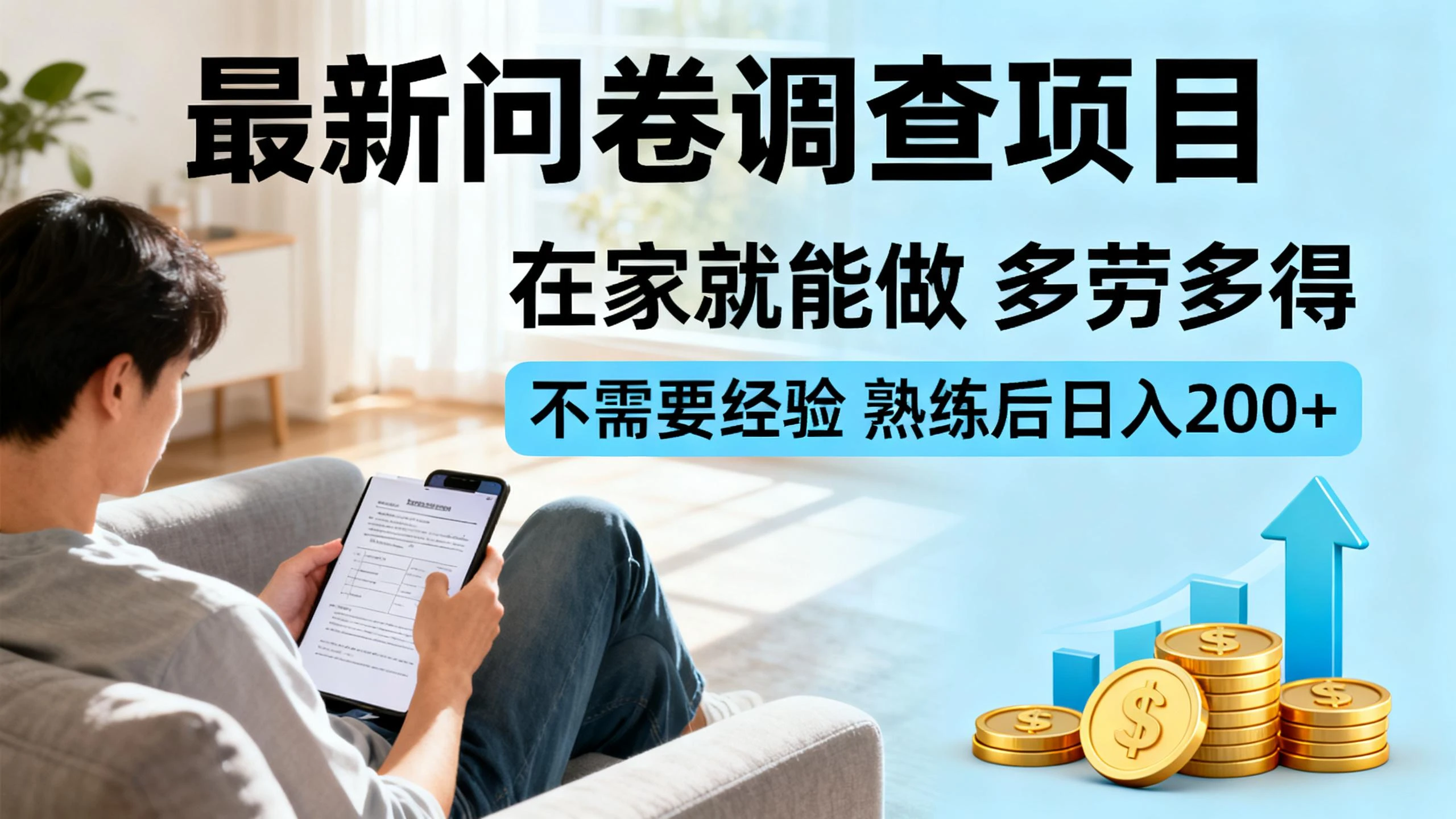 最新问卷调查项目,在家就能做,多劳多得,不需要经验,熟练后日入200+-离锋创库