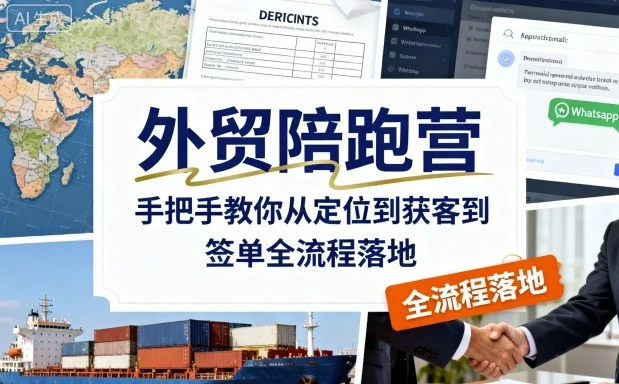 【精】外贸陪跑营,手把手教你从定位到获客到签单全流程落地-离锋创库