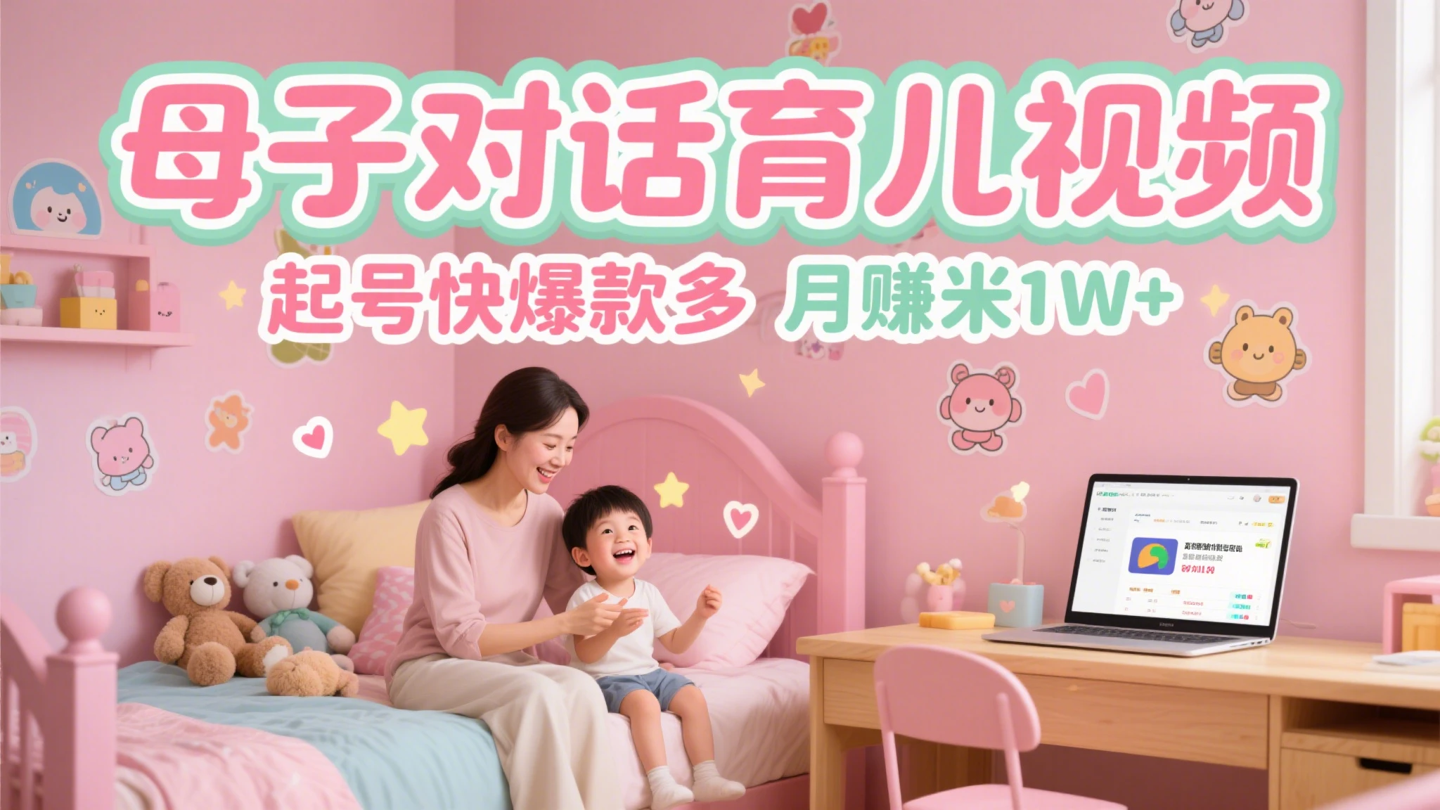 AI生成母子育儿对话视频,起号快爆款多,多渠道变现,日入1000+-离锋创库