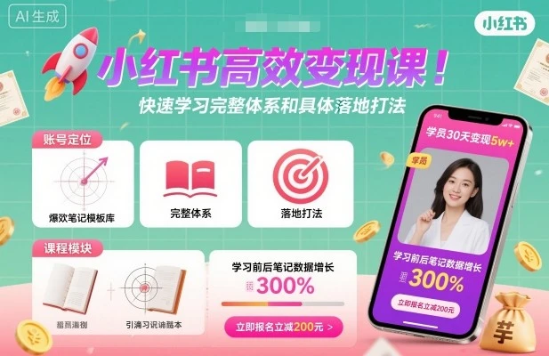 【精】小红书高效变现课,快速学习小红书完整体系和具体落地打法-离锋创库