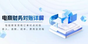 电商财务对账详解,包括按发货和订单时点对账,收入、退款、成本、费用-离锋创库