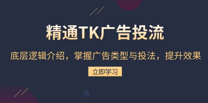 精通TK广告投流:底层逻辑介绍,掌握广告类型与投法,提升效果-离锋创库
