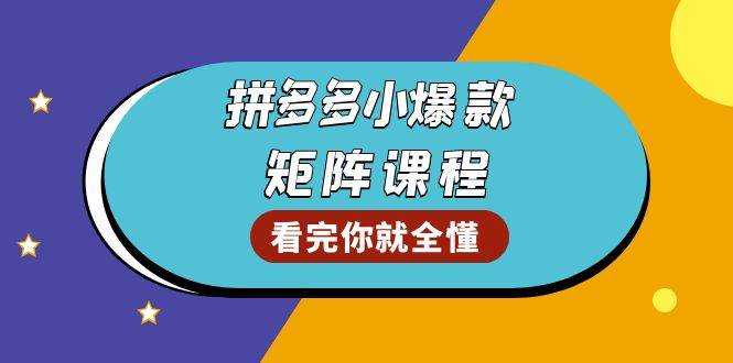 拼多多爆款矩阵课程:教你测出店铺爆款,优化销量,提升GMV,打造爆款群-离锋创库