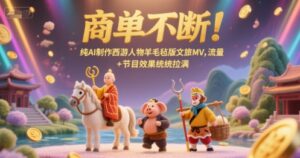 商单不断!纯AI制作西游人物羊毛毡版文旅MV,流量+节目效果统统拉满-离锋创库