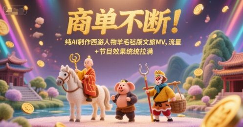 商单不断！纯AI制作西游人物羊毛毡版文旅MV，流量+节目效果统统拉满-离锋创库