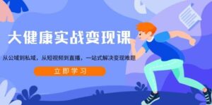 大健康实战变现课：从公域到私域，从短视频到直播，一站式解决变现难题-离锋创库