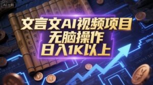文言文AI视频项目,无脑操作,日入1K以上-离锋创库