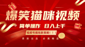 爆笑猫咪视频：简单操作，日入过千，视频号搞钱新策略！-离锋创库