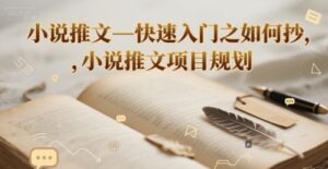小说推文—快速入门之如何抄 ,小说推文项目规划-离锋创库
