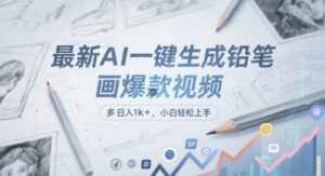 最新AI一键生成铅笔画爆款视频,多平台分发,日 入1k+,小白轻松上手【揭秘】-离锋创库