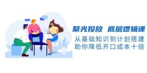 聚光投放底层逻辑课，从基础知识到计划搭建，助你降低开口成本十倍-离锋创库