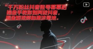 千万粉丝抖音账号幕后操盘手教你如何做抖音,掘金短视频自建流量池-离锋创库