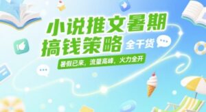 小说推文暑期搞钱策略,全干货,暑假已来,流量高峰,火力全开-离锋创库