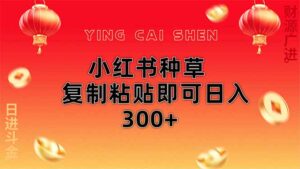 小红书种草无脑操作复制粘贴即可日入300+-离锋创库