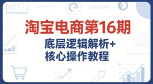 淘宝电商第16期，底层逻辑解析+核心操作教程，运营、推广提升能力的必学课程+配套资料-离锋创库