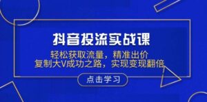 抖音投流实战课，轻松获取流量，精准出价，复制大V成功之路，实现变现翻倍-离锋创库