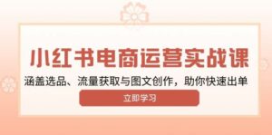 小红书变现运营实战课,涵盖选品、流量获取与图文创作,助你快速出单-离锋创库