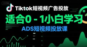 Tiktok短视频广告投放,适合0-1小白学习ADS短视频投放课-离锋创库
