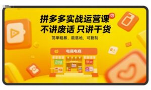 拼多多实战运营课,不讲废话只讲干货,简单粗暴,能落地,可复制-离锋创库