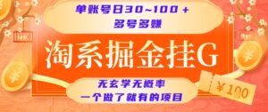 淘系掘金挂G项目，单账号日收益30~100+，多号多得，一个做了就有的项目【揭秘】-离锋创库