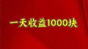 一天收益1000块，2025全网首发-离锋创库
