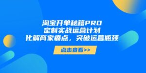 淘宝开单秘籍PRO，定制实战运营计划，化解商家痛点，突破运营瓶颈-离锋创库