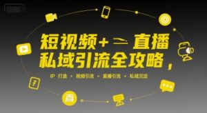 短视频+直播私域引流全攻略，IP打造 +视频引流 +直播引流 +私域沉淀-离锋创库