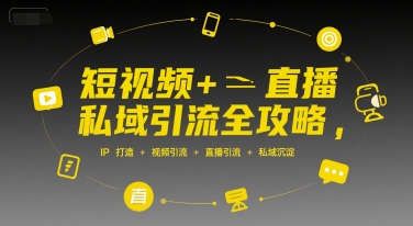 短视频+直播私域引流全攻略，IP打造 +视频引流 +直播引流 +私域沉淀-离锋创库