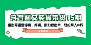 抖音图文带货实操第15期：账号运营锦囊、剪辑，助力稳出单，轻松月入N万-离锋创库