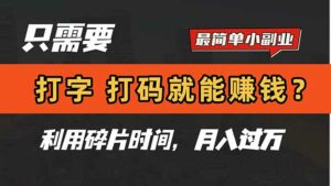 只需要打字,打码,就能赚钱?简单的赚钱小副业,利用碎片时间,月入过万-离锋创库