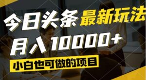 今日头条最新风口,视频掘金,小白也可月入过万,可以矩阵操作-离锋创库