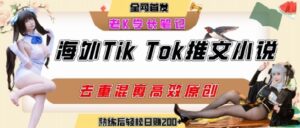 海外tiktok小说推文暴力项目,高停留率,高转化率,上手后一天搞顿饭钱不是问题-离锋创库