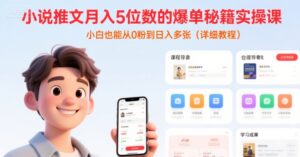 小说推文月入5位数的爆单秘籍实操课，，小白也能从0粉到日入多张(详细教程)-离锋创库