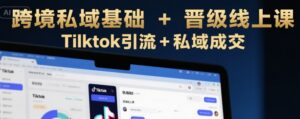跨境私域基础+晋级线上课，Tilktok引流+私域成交-离锋创库