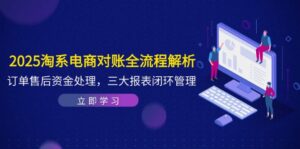 2025淘系电商对账全流程解析,订单售后资金处理,三大报表闭环管理-离锋创库