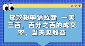 贷款粉申请拉新,一天三张,百分之百的成交率,当天见收益【揭秘】-离锋创库