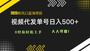 2025视频代发蓝海项目:0经验轻松上手,单号日入500+,人人可做!-离锋创库