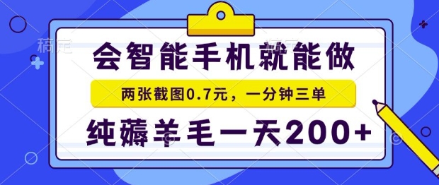 2025年零撸手机项目，二十秒一单，纯薅羊毛，一天200+做就有【揭秘】-离锋创库