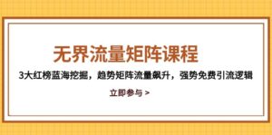 无界流量矩阵课程,3大红榜蓝海挖掘,趋势矩阵流量飙升,强势免费引流逻辑-离锋创库