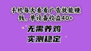 （14767期）手机每天看看广告就能赚钱，单设备收益40+ 无需养鸡，实测稳定-离锋创库
