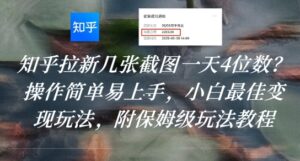 知乎拉新几张截图一天4位数？操作简单易上手，小白最佳变现玩法，附保姆级玩法教程-离锋创库