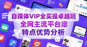 自媒体VIP全实操卓越班,全网主流平台特点优势分析-离锋创库