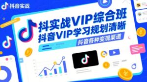 抖音实战VIP综合班,抖音VIP学习规划请晰抖音各种变现渠道-离锋创库