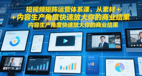 短视频矩阵运营体系课，从素材+内容生产角度快速放大你的商业结果-离锋创库