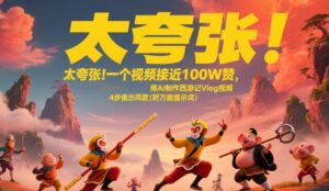 太夸张！一个视频接近100W赞，用AI制作西游记Vlog视频，全流程拆解来了(附万能提示词)-离锋创库