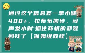 通过这个信息差一单小挣4张+，拉布布搬砖，闷声发小财抓住商机的都挣到钱了【保姆级教程】-离锋创库